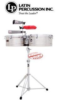 Latin Percussion Prestige Series Timbales 13 14 Stainless Steel LP 1314 S: Musical Instruments