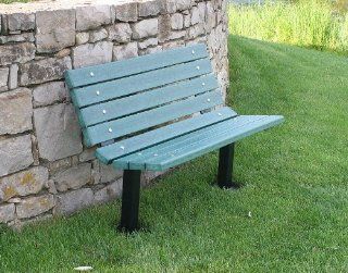 Jayhawk Plastics PB 4CEDBFCONING 4 Foot Contour Bench with Slats and Frame In Ground Mount, Cedar, Gray, Green, White : Shower And Bath Safety Seating And Transfer Products : Patio, Lawn & Garden