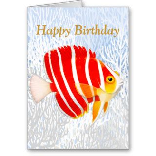 Saltwater Aquarium Fish Happy Birthday Card