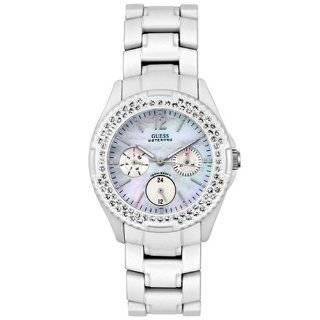 GUESS? Women's 12543L Waterpro Silver Tone Crystal Accented Watch: Watches