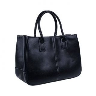 Ecosusi Deluxe Concise Pu Leather Handbag Simple Classic Handbag Women Tote Bag Top Handle Handbag (Royal Blue): Black Nylon Handbag: Shoes