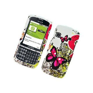 Samsung Replenish M580 SPH M580 White Pink Butterfly Cover Case: Cell Phones & Accessories