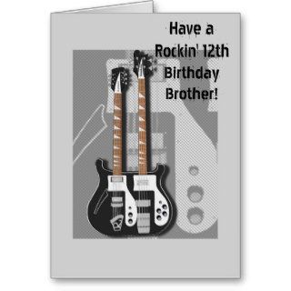 Have a Rockin' 12th Birthday Brother Cards