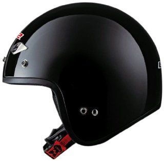 LS2 Helmets OF567 Open Face Motorcycle Helmet (Solid Gloss Black, Small): Automotive
