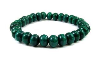 Green Olive Wood Polished Beads Spiritual Stretch Bracelet: Creative Ventures: Jewelry