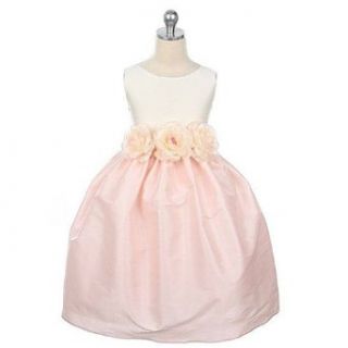 Sweet Kids Girls Ivory Pink Flower Girl Dress 6 12M: Special Occasion Dresses: Clothing
