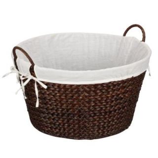 Household Essentials Round Banana Leaf Stained Laundry Basket ML 6667B