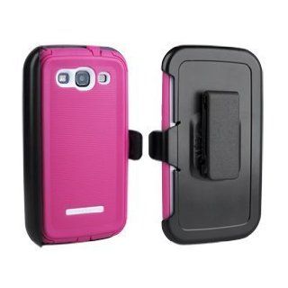 Body Glove ToughSuit Case w/ Holster Belt Clip for Samsung Galaxy S III   Pink w.White on Black Holster: Cell Phones & Accessories