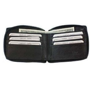New All Rounder Zipper Mens Wallet Black #574  Expanding Wallets 
