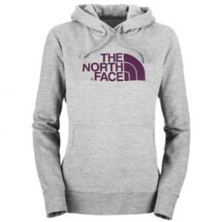 The North Face Half Dome Pullover Hoodie   Women's Heather Grey/Premiere Purple, XL : Athletic Hoodies : Clothing
