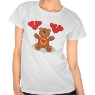 Cute Teddy Bear Happy Birthday Heart Balloons Shirts