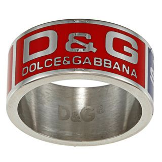 Dolce & Gabbana Stainless Steel Men's Red and Blue Sport Ring D&G Dolce & Gabbana Men's Rings