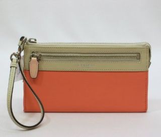 Coach Legacy Leather Zippy Wristlet Wallet Bag 48176 Coeal/sand Multi: Top Handle Handbags: Shoes