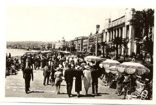 1930s Vintage Postcard Promenade and Palais de la Mediterranee   Nice France: Everything Else
