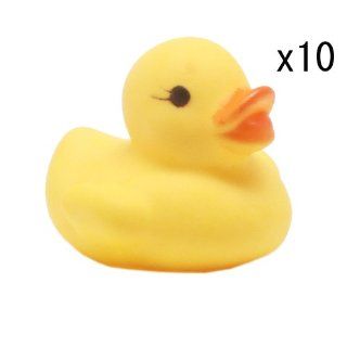 Highsound Funny Yellow Rubber Duck Baby Shower Birthday Party Gift Toy Favors x 10: Toys & Games