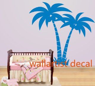 Summer Two Coconut Tree with Fruit Grass Leaf Leaves Room House Wall Sticker Art Murals Stickers Decal Decor Removeable 597: Everything Else