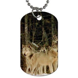 Wolf pack Dog Tag with 30" chain necklace Great Gift Idea 