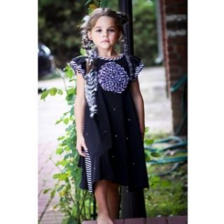 KidCuteTure Designer Lauren Black White Dress Little Girls 7: Playwear Dresses: Clothing
