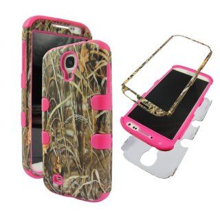 Pink Grass Camoflauge Anti shock Hybrid 3 in 1 Real Tree Mossy Oak Camo Hunter Samsung Galaxy S4 I9500 At&t/verizon: Cell Phones & Accessories