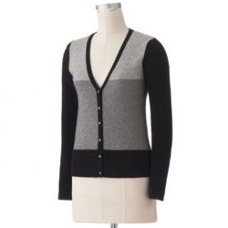 Apt 9 Womens Long Sleeve 100% Cashmere Cardigan Sweater   Grey   Medium at  Womens Clothing store: