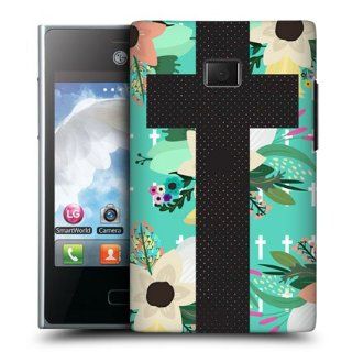 Head Case Designs Black Floral Cross Collection Hard Back Case Cover for LG Optimus L3 E400: Cell Phones & Accessories