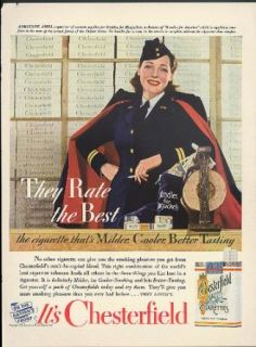 Adrienne Ames Bundles for Bluejackets Chesterfield Cigarettes ad 1942: Entertainment Collectibles