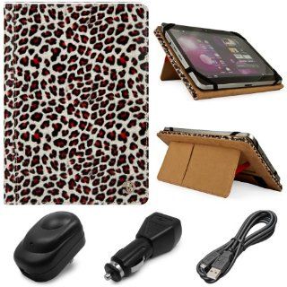 Black & Gold Zebra Design VG Mary Edition Faux Leather Cover Case w/ Pull Out Kickstand for HP Slate 2 Windows 8.9 inch Capacitive Touch Screen Tablet PC + Black USB Car Charger + Black USB Wall / Travel Charger + Black Micro USB Data Cable Computers 