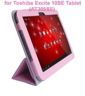 Toshiba Excite 10SE (AT305SE) 10.1" Tablet Custom Fit Portfolio Leather Case Cover with Built In Stand  Pink Computers & Accessories