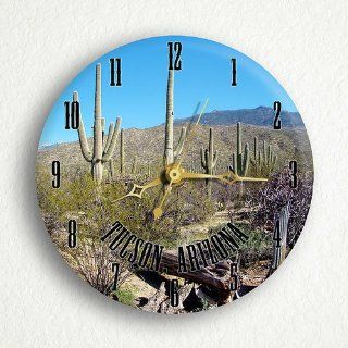 Tucson Arizona Saguaro Cactus 6" Silent Wall Clock Good Decor and Good Gift for Special Day : Everything Else
