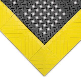 NoTrax 620 Diamond Flex Lok Safety/Anti Fatigue Floor Mat with PVC, for Wet/Dry Areas, 30" Width x 60" Length x 1" Thickness, Black/Yellow: Industrial & Scientific