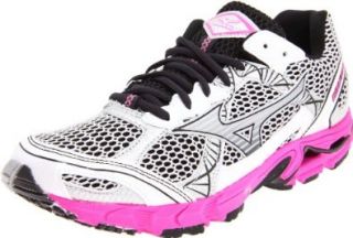 Mizuno Women's Wave Elixir 6 Running Shoe, White/Electric Pink Anthracite, 6 M US: Shoes