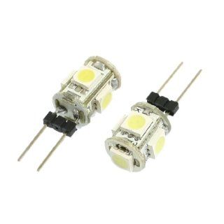 2 Pcs Vertical Pin G4 White 5050 SMD 5 LED Bulb Light Dashboard Lamp: Automotive
