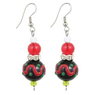 Clementine Design Kate & Macy Very Cherry Fruit Earrings Painted Glass Rhinestones: Dangle Earrings: Jewelry