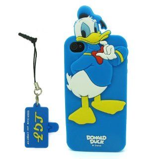 DD(TM) Blue 3D Cartoon Cute Donald Duck Soft Silicone Case Skin Protective Cover for Apple iPhone 5C with 3 in 1 Anti dust Plug/LCD Cleaning Cloth/Cable Tie: Cell Phones & Accessories