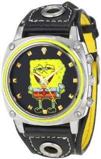 SpongeBob SquarePants Men's SBP628 Black Strap Watch: Watches