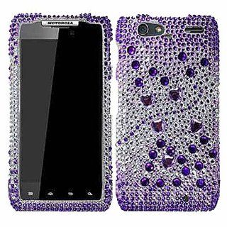 Purple Bling Rhinestone Crystal Case Cover Diamond Faceplate For Motorola Droid Razr Maxx 912M 913 916 Razor Max with Free Pouch: Cell Phones & Accessories