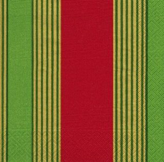 Caspari Paper Lunch Napkins Riviera Stripe Christmas Lunch Napkins Pack of 20: Everything Else