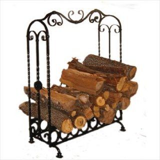 Pioche Large Wrought Iron Indoor Log Holder, Log Rack, Black Iron   Firewood Rack Indoor