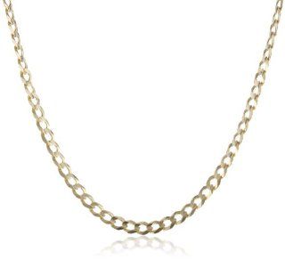 Men's 14k Yellow Gold 3.85mm Cuban Chain Necklace, 20": Jewelry