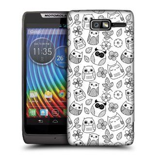 Head Case Flowers And Leaves Doodle Owl Back Case Cover For Motorola Razr D3: Cell Phones & Accessories