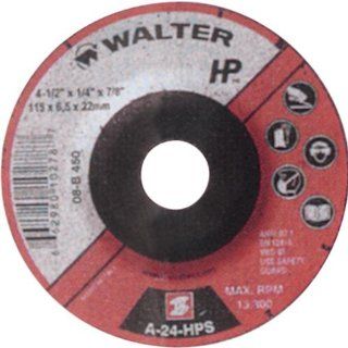 Walter HP Grinding Wheel, Type 27, Threaded Hole, Aluminum Oxide, 4 1/2" Diameter, 1/4" Thick, 5/8" 11 Spin On Arbor, Grit A 24 HPS (Pack of 20): Angle Grinder Wheels: Industrial & Scientific