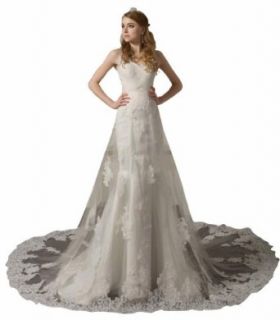 GEORGE DESIGN New Arrival Luxury Lace Straps Court Train Wedding Dress