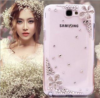Skytech 3D Crystal Rhinestones Bling Flower Transparent Cover Case For Samsung Galaxy Note 2 ii N7100: Cell Phones & Accessories