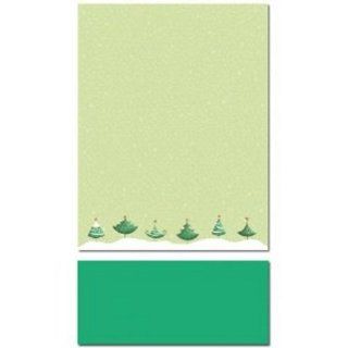200 Six Christmas Trees Letterhead Sheets and 200 Green Envelopes: Everything Else