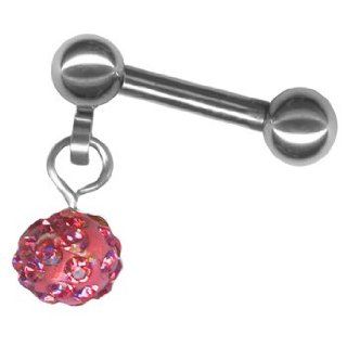 16 gauge Mini Red Ruby Disco Ball Dangle Cartilage Earring Helix Piercing Barbell 16g 5/16 Cartilage Barbell: Jewelry
