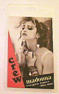 1985 Madonna Laminated Backstage Pass Like a Virgin World Tour Crew: Entertainment Collectibles