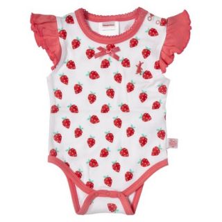 Peter Rabbit Newborn Girls Strawberry Print Bodysuit   Pink 12 M
