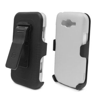 Samsung i667 Focus 2 White Cover Case + KickStand Belt Clip Holster + Naked Shield Screen Protector: Cell Phones & Accessories
