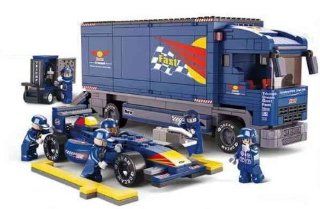 Sluban F1 Bull Racing Truck 641 Pieces Building Blocks Lego Compatible: Toys & Games