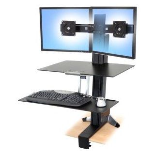ERGOTRON Ergotron WorkFit S Dual with Worksurface+. WORKFIT S SIT STAND WKSTN DUAL DISPLAY WORKSURFACE LARGE KEYB TRAY. Up to 25.00 lb   Up to 21.3" LCD Monitor   Black   Desk Mountable : Computer Monitor Stands : Office Products